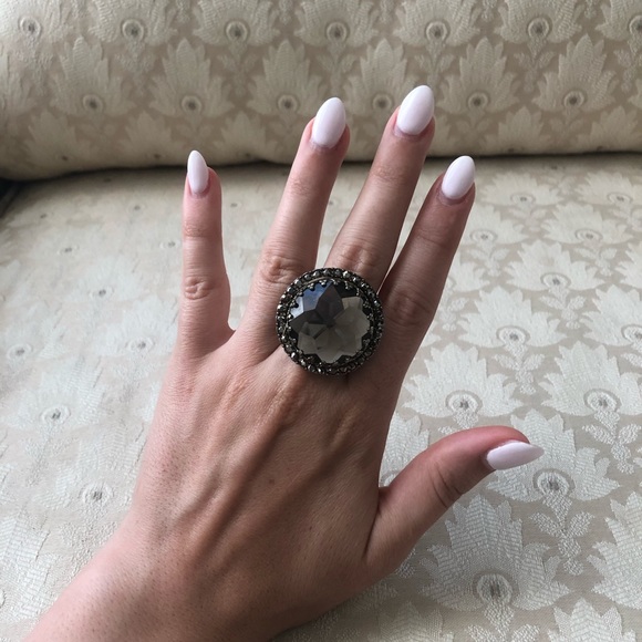 Dark Charcoal Statement Ring - Picture 4 of 4